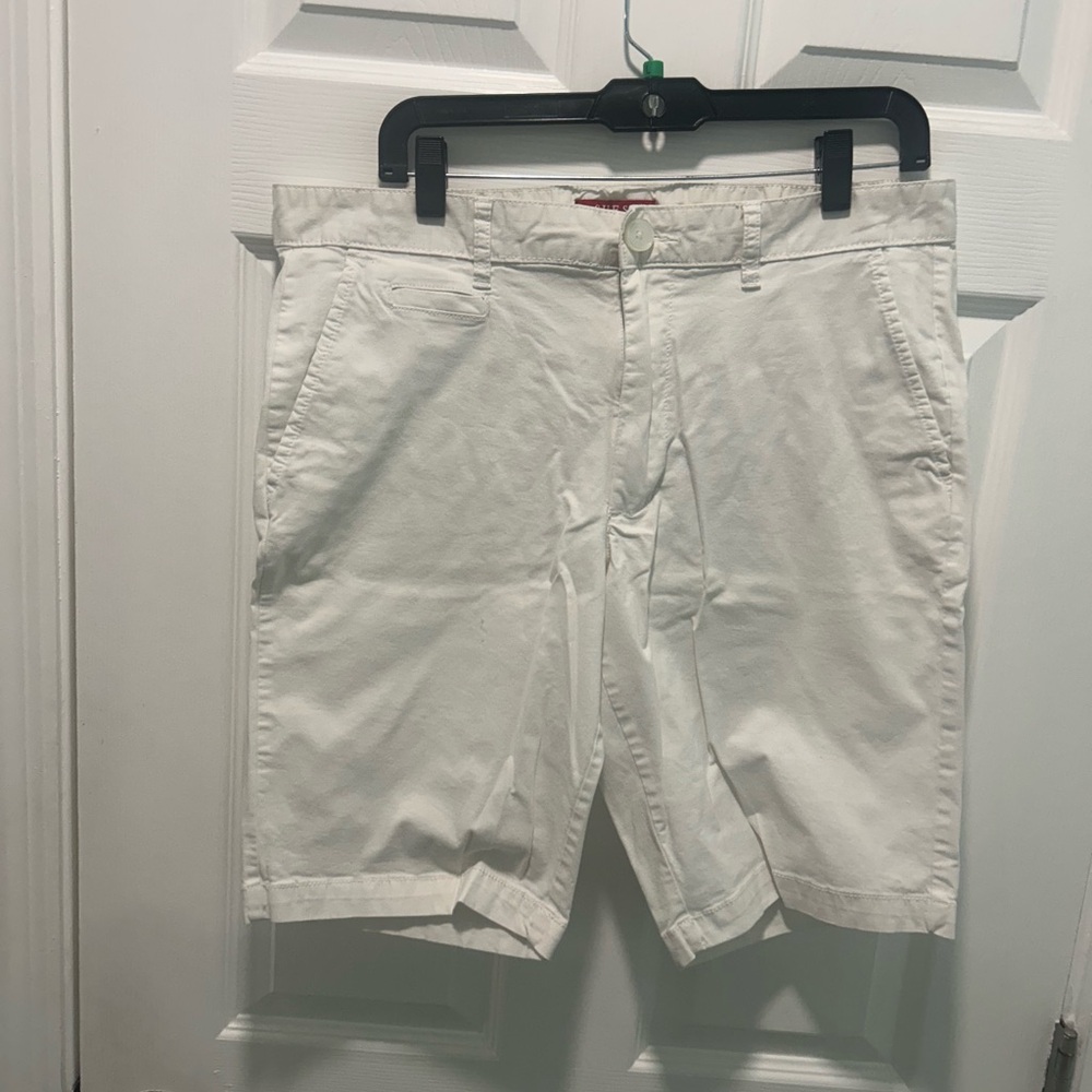 Guess White Flat Front Men's Shorts